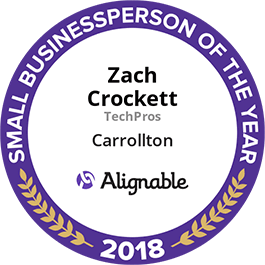 Alignable Small Business Person of the Year 2018 Carrollton Texas Badge